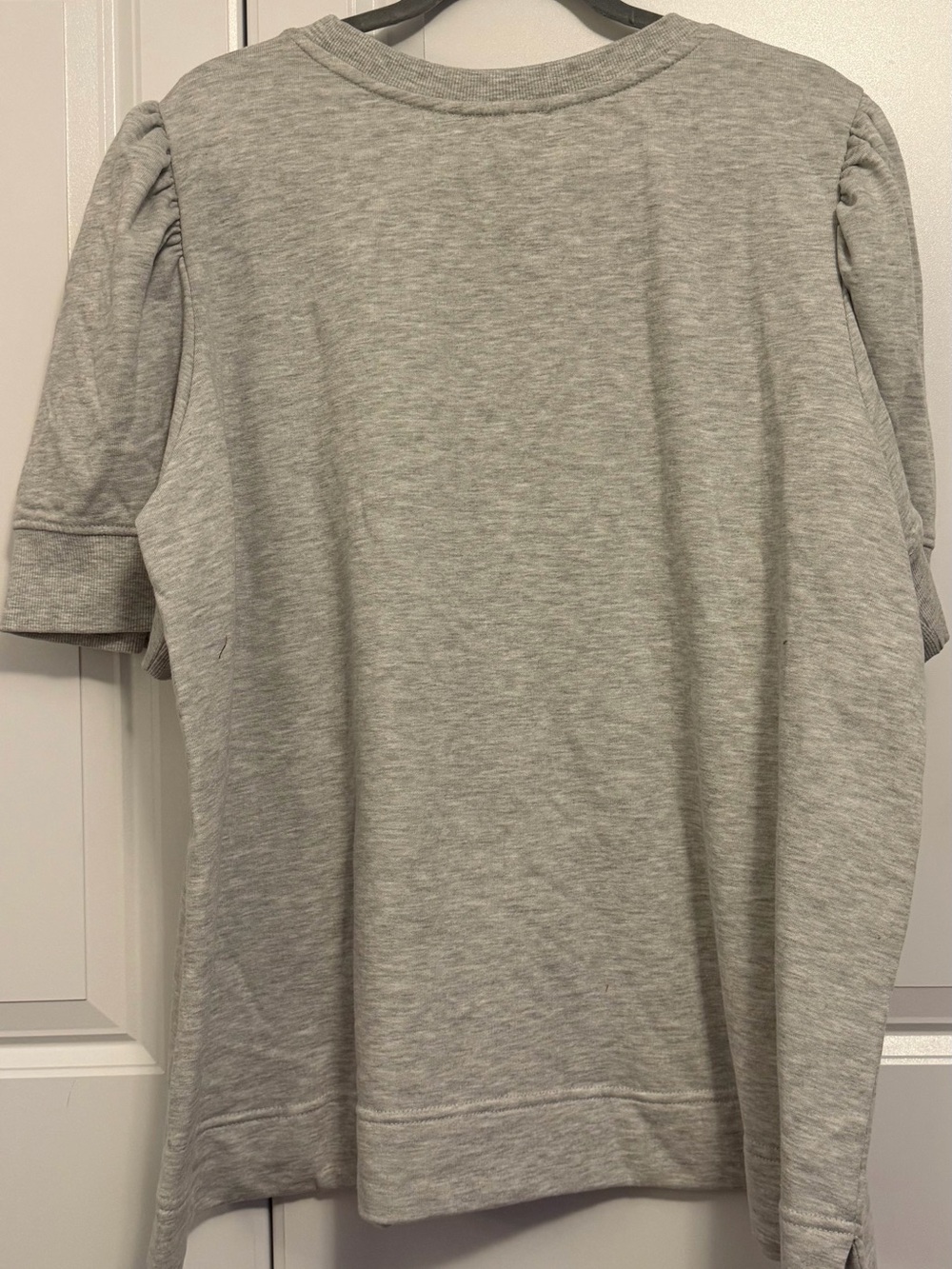 Jane and Delancey Light Gray Embroidered Floral Short-Sleeve Sweatshirt - Picture 3 of 3